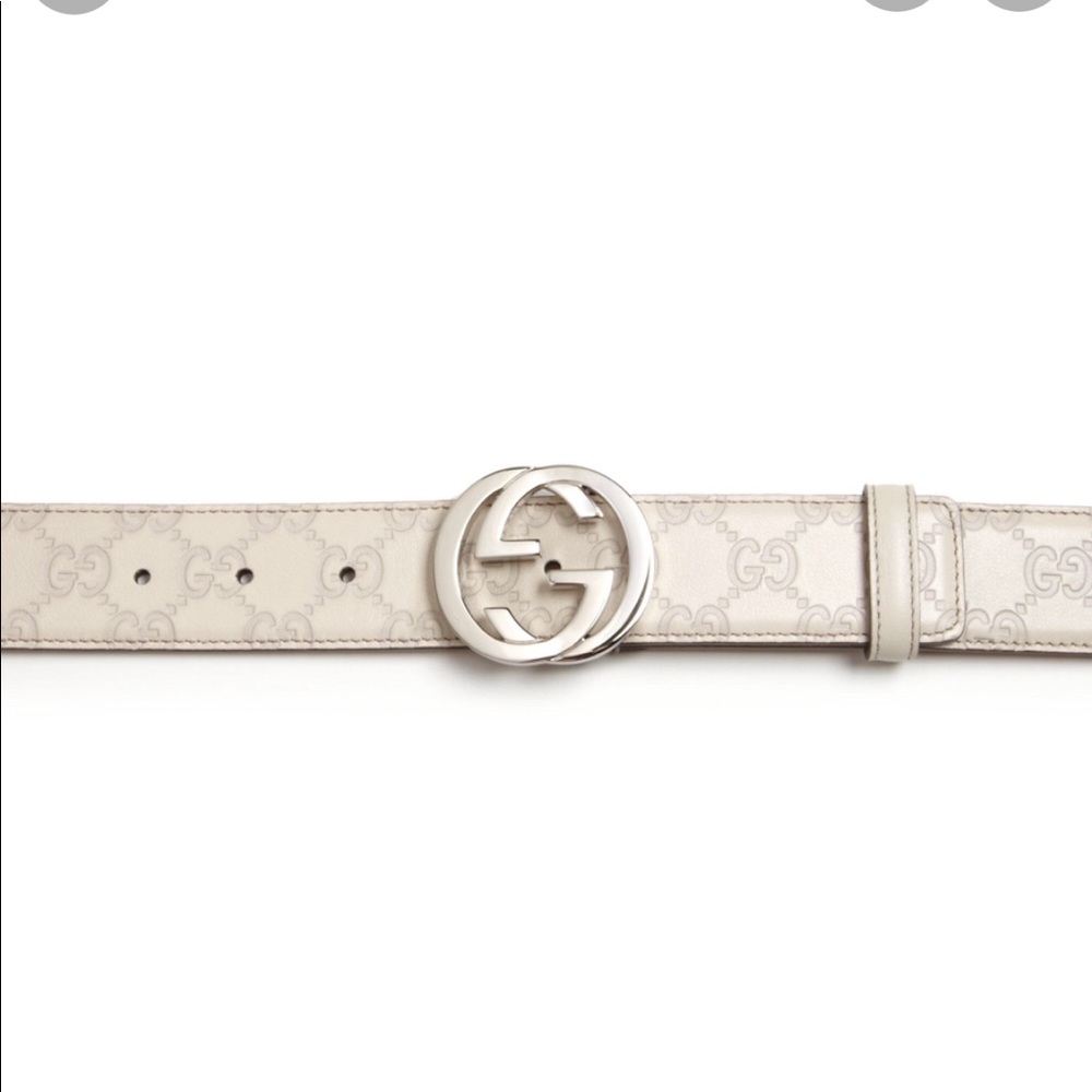 Guccissima Belt Interlocking G Palladium Leather - Picture 2 of 11